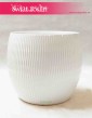 Osłonka ceramiczna szkliwiona karbowana owalna biała