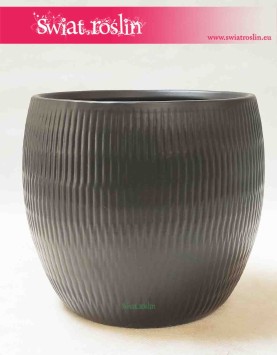 Osłonka ceramiczna szkliwiona karbowana owalna antracyt