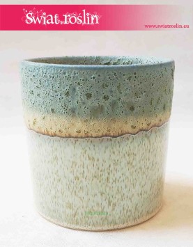 Osłonka cylindryczna lany błękit, ceramiczna, szkliwiona