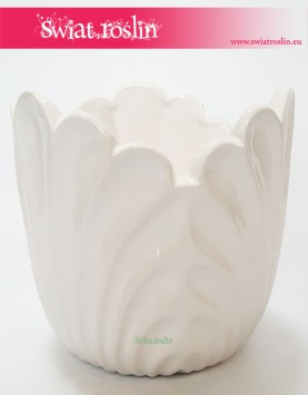 Osłonka Ceramiczna Kielich Tulipan Biała