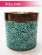 Osłonka ceramiczna Turkusowa Ze Złotem Cylinder